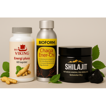Energipakke – Naturlig Energi og Mental Klarhet med Shilajit, Chaga og Urter