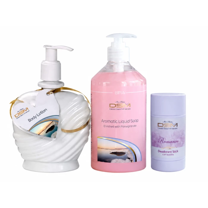 ROSA TILBUDSPAKKE: Body Lotion, granateple såpe, rose deodorant (Dødehavspakke)