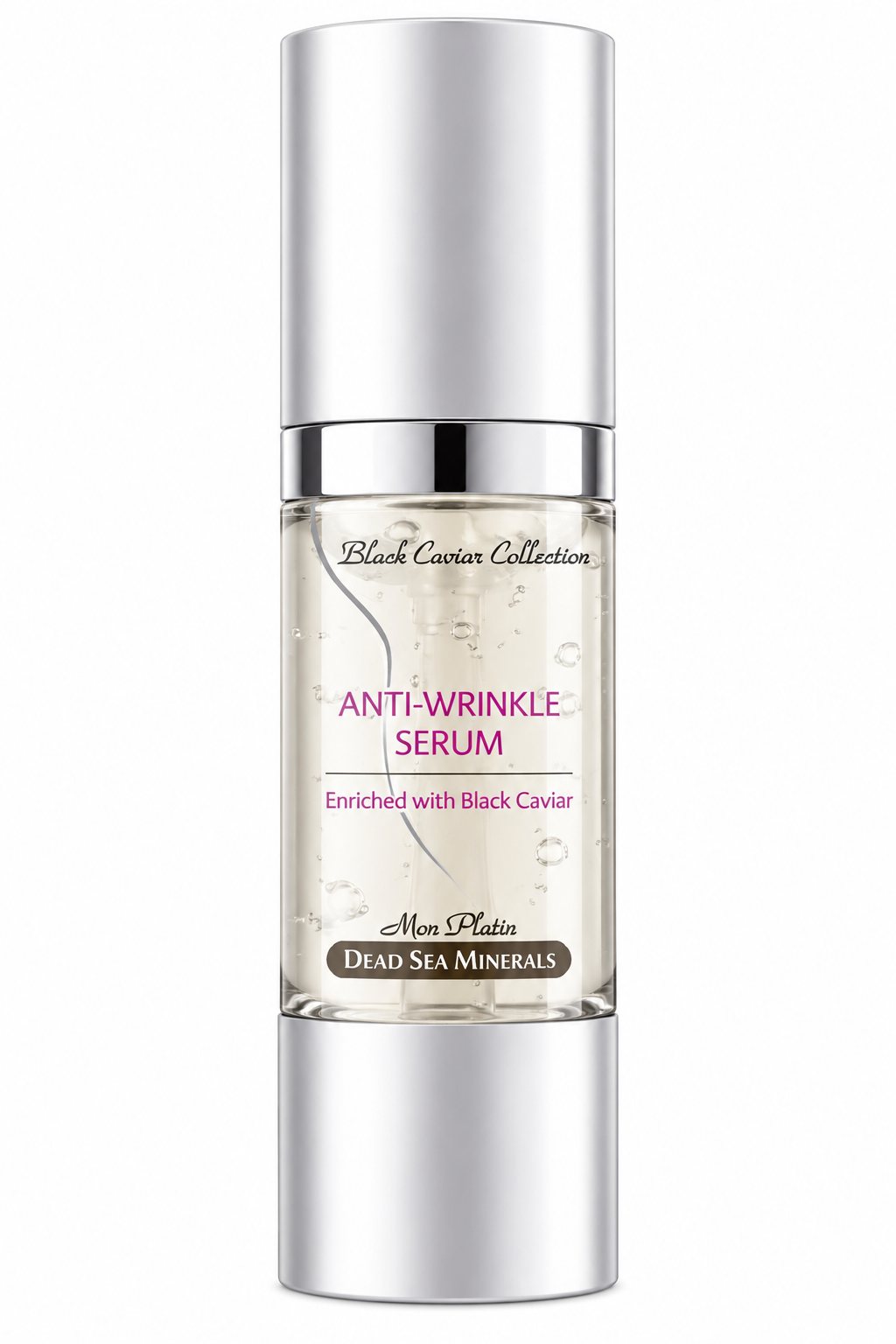 Sølvglinsende anti-rynke serumflaske Antirynke serum BC - Bilde 1